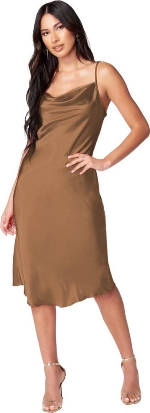 NWOT Bebe Women's Satin Midi Slip Dress Size Small